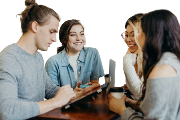 Student consulting with career advisor